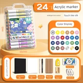 Akrilik Marker Kalemi - 24 Renk Doğrudan Sıvı Takım - Akıllı Mürekkep Kontrolü - 1