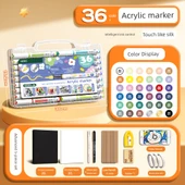 Akrilik Marker Kalem Seti - 36 Renkli Takım - Akıllı Mürekkep Kontrolü (53 parça set) - 1
