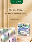 Akrilik Marker Kalem Seti - 24 Renk - 53 Parça Set - Akıllı Mürekkep Kontrolü - 7