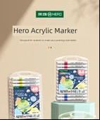 Akrilik Marker Kalemi - Yükseltilmiş Yumuşak ve Sert Çift Uçlu Akrilik Marker thumbnail 6