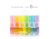 Şeker Renkli Obje Uçlu Vurgulayıcı Kalem Seti - Sarı + Yeşil + Mor + Turuncu 4'lü - 10