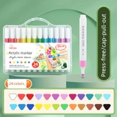 Akrilik Marker Kalem Seti - 24 Renk - Taşınabilir Kutu - 1