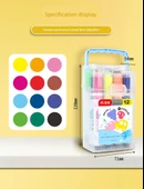 Taşınabilir ve Mürekkepli 12 Renkli Sulu Boya Kalemi Seti - Resim Kitabı ve Gouline Kalem ile thumbnail 12