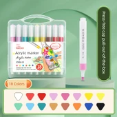 Akrilik Marker Kalem Seti - 18 Renk - Taşınabilir Kutu - 1