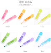 Şeker Renkli Obje Uçlu Vurgulayıcı Kalem Seti - Sarı + Yeşil + Mor + Turuncu 4'lü - 9