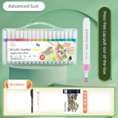 Akrilik Marker Kalem Seti - 36 Renk - Taşınabilir Kutu ve 31 Hediye - 1