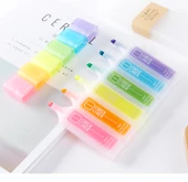 Şeker Renkli Obje Uçlu Vurgulayıcı Kalem Seti - Sarı 1'li - 6