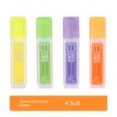 Şeker Renkli Obje Uçlu Vurgulayıcı Kalem Seti - Sarı + Yeşil + Mor + Turuncu 4'lü - 1