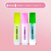Fluoresan Marker Kalem Seti - 3 Parça - Pembe + Sarı + Yeşil - 1