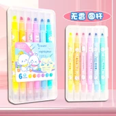 Silinebilir Floresan Vurgulayıcı Kalem Seti - Parfümsüz Yuvarlak Çubuk [Rastgele 1 adet] - 1