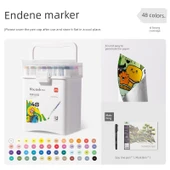 Akrilik Marker Kalem Seti - Üçgen - 48 Renk ve Kontur Kalemi - 1