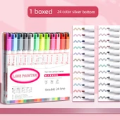 Çift Hat Çizim Kalemleri - 1 Kutuda/24 Paket - 1