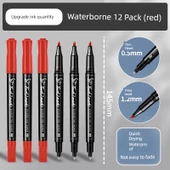Çift Uçlu Kalem - Su Bazlı Kırmızı 12 - 1