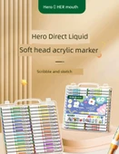 Akrilik Marker Kalem Seti - Peynir Paketi Aslan 24 Renk - Akıllı Mürekkep Kontrolü - 7