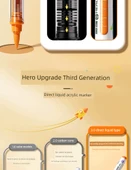 Akrilik Marker Kalem Seti - Peynir Paketi Aslan 24 Renk - Akıllı Mürekkep Kontrolü - 11