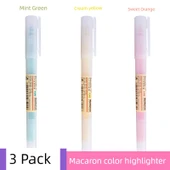 Fluoresan Vurgulayıcı Kalem - Macaron Nane Yeşili + Tatlı Turuncu + Krem Sarısı (1 adet her biri) - 1