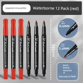 Çift Uçlu Sanat Gouline Kalemi - Su Bazlı Kırmızı 12 - 1