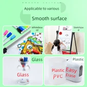 Silinebilir Çocuklar İçin Zararsız Beyaz Tahta Kalemleri - Çanta Fıçı - 24 Adet/8 Renk 3'er - 5