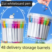 Silinebilir Çocuklar İçin Zararsız Beyaz Tahta Kalemleri - Çanta Fıçı - 24 Adet/8 Renk 3'er - 2