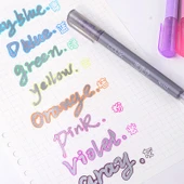 Çift Hat Kontur ve Sihirli Kalem Seti - 8 Renk Kontur Kalem + 12 Renk Sihirli Kalem - 8