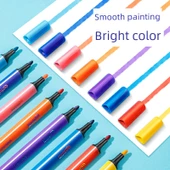 Sulu Boya Kalemleri - 18 Renk - Kalın Sap - 2 Boyama Kitabı ve Gouline Kalem ile - 5