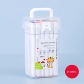 Akrilik İşaretleyici Kalem Seti - 24 Renk Profesyonel Mürekkep - 1