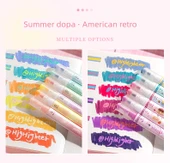 Çift Uçlu Fluoresan Marker Kalem Seti - 8 16 Renk Sevimli + Sıcak Hayat - 10