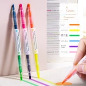 Oblik Uçlu Flüoresan Kalem - Çift Uçlu Taşınabilir Set - 1