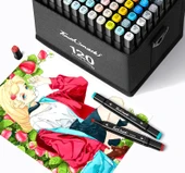 Tam Renk Seti 168 Renkli İkili Kalem Çantası İkili Uçlu Marker Seti - 8 Hediye - 8