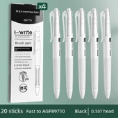 Hızlı Kuruyan Yumuşak Uçlu Fırça Kalemi 20'li Paket - 0.5mm - 1