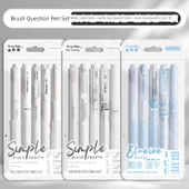 Baskı Jel Kalem 0.5mm ST Uç Hızlı Kuruyan Mürekkep - Beyaz A 5 + Beyaz B 5 + Mavi B 5 - 1