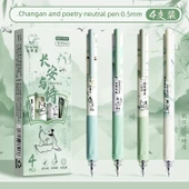Hızla Kuruyan Jel Kalem Seti - Chang'an ve Şiir - 0.5mm Siyah Mürekkep - 4'lü Paket thumbnail 1