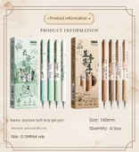 Hızla Kuruyan Jel Kalem Seti - Chang'an ve Şiir - 0.5mm Siyah Mürekkep - 4'lü Paket thumbnail 8