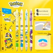 Silinebilir Jel Kalem - 0.5mm - 4 Siyah + 4 Kristal Mavi - 8 Silinebilir Silgi - 1