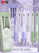 Sabah Işığı Basmalı Jel Kalem - Leylak - 4 + 10 Chenguang Fit Refill - 0.5mm - 2