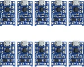 TP4056 Micro USB 1S 3.7V LiPo, Li-ion Pil BMS Korumalı Şarj Devresi - 10 Adet thumbnail 1