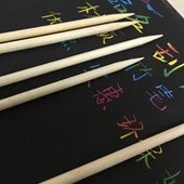 Bambu Kağıt Kazıma Kalemi - 14cm - Çocuklar için - 5