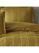 Clasy %100 Pamuk Saten Çift Kişilik Nevresim Takımı Capital V3 Hardal - 3
