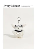 Yavru Köpek Karikatürlü Peluş Anahtarlık - Yıldız Kolye Küçük Süt Köpeği - Şeffaf Çerçeve - 2