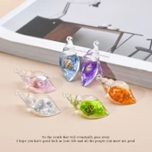 Işıldak Deniz Kabuğu Krema Yapıştırıcı DIY Anahtarlık - Karışık Renk [10] - 9