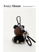 Sevimli Yavru Köpek Peluş Anahtarlık - Turuncu Çiçek Turuncu Şapka thumbnail 5