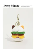 Kedi Hamburger Anahtarlık Süsü - Hamburger Siyam Kedisi - 4