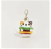 Kedi Hamburger Anahtarlık Süsü - Hamburger Siyam Kedisi - 8