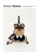 Sevimli Kravat Arı Yavru Peluş Çanta Süs Anahtarlık - Turuncu Şapka thumbnail 2