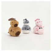 Sevimli Hayvan Peluş Bebek Anahtarlık - Pirinç Gri Kirpi - Müzikli - 12