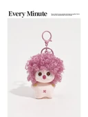 Sevimli Mini Kıvırcık Saçlı Pamuk Bebek Anahtarlık - Kahverengi - 2