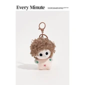 Sevimli Mini Kıvırcık Saçlı Pamuk Bebek Anahtarlık - Kahverengi - 1