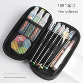 3 Katmanlı Büyük Kapasiteli Tuval Kalem Çantası - B58406 - 5