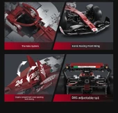 Alfa Romeo F1 Yarış Araba Modeli - Kırmızı - 1:24 Ölçek - 283 Parça - 9