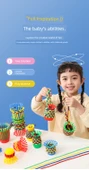 Kız Çocukları için Yapı Blokları Bulmaca Oyunu - 5 Çiçek Sepeti + 20 İp [Saklama Kutusu] - 9